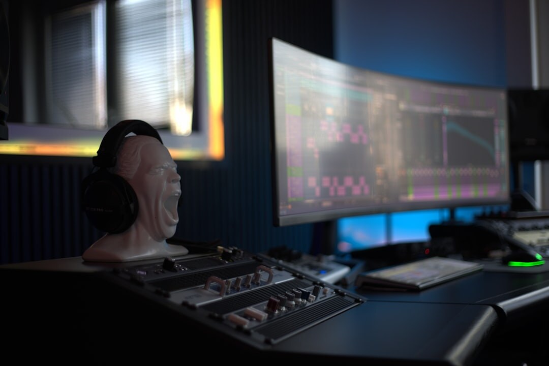 Beginner broadcast course student at workstation